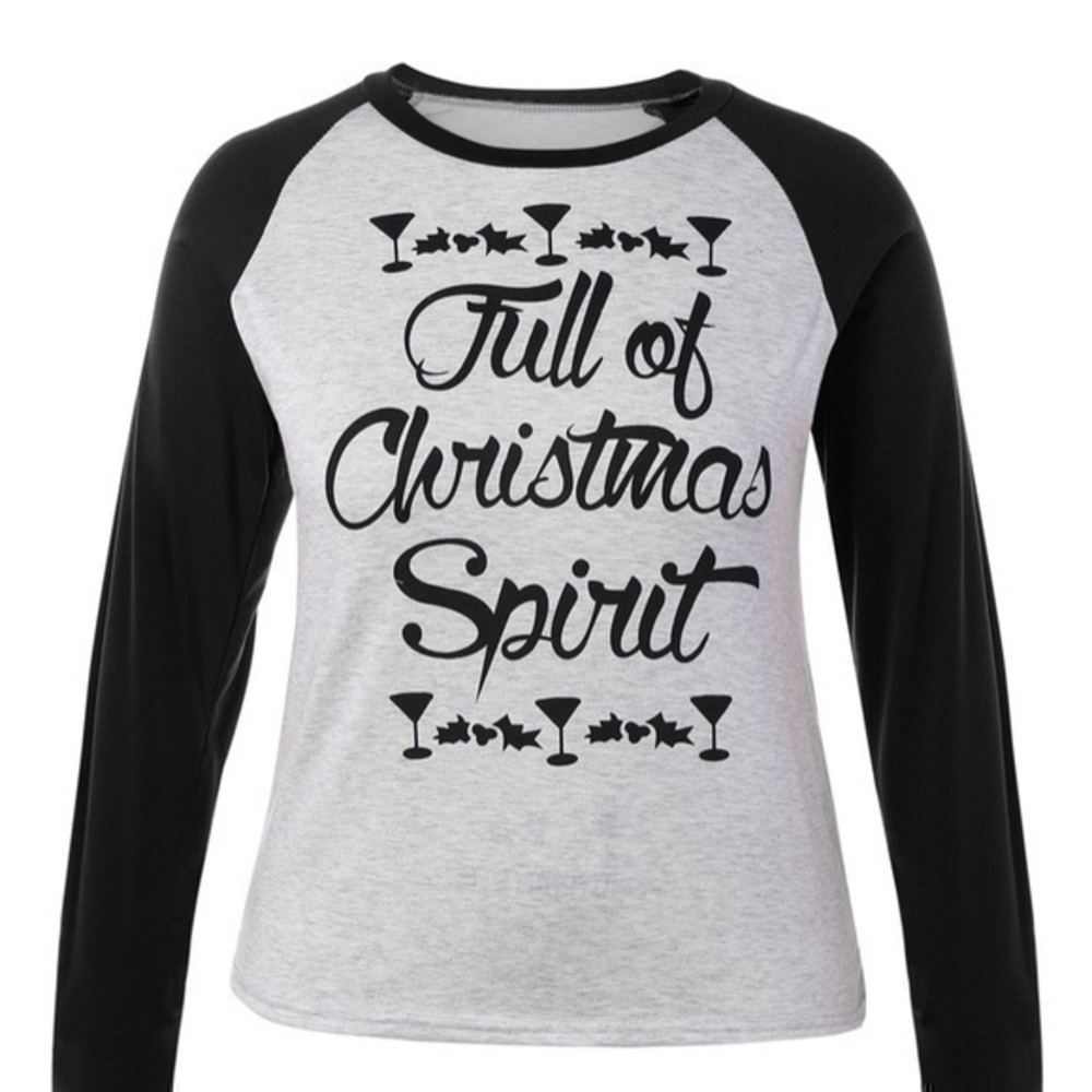 New Full of Christmas spirit holiday long sleeve top
